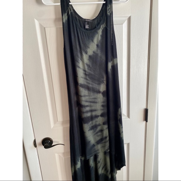 Forever 21 Black & Green Tie Dye Dress Size Large - Picture 4 of 7